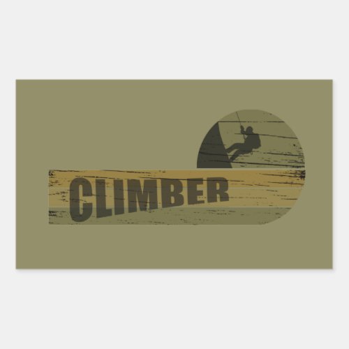 Rock climbing vintage rectangular sticker