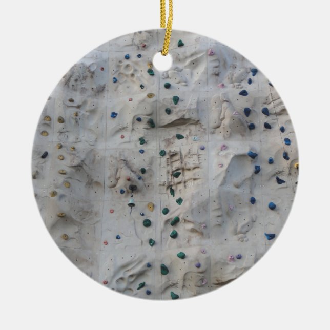Rock Climbing Wall Ceramic Ornament (Front)