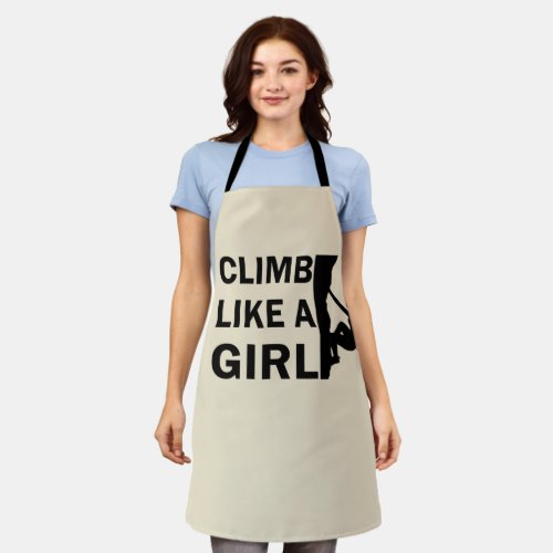 rock climbing woman climb like a girl apron