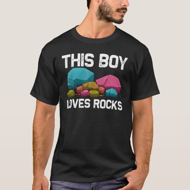 Rock Collecting Artwork For Boys Kids Geology T-Shirt (Front)