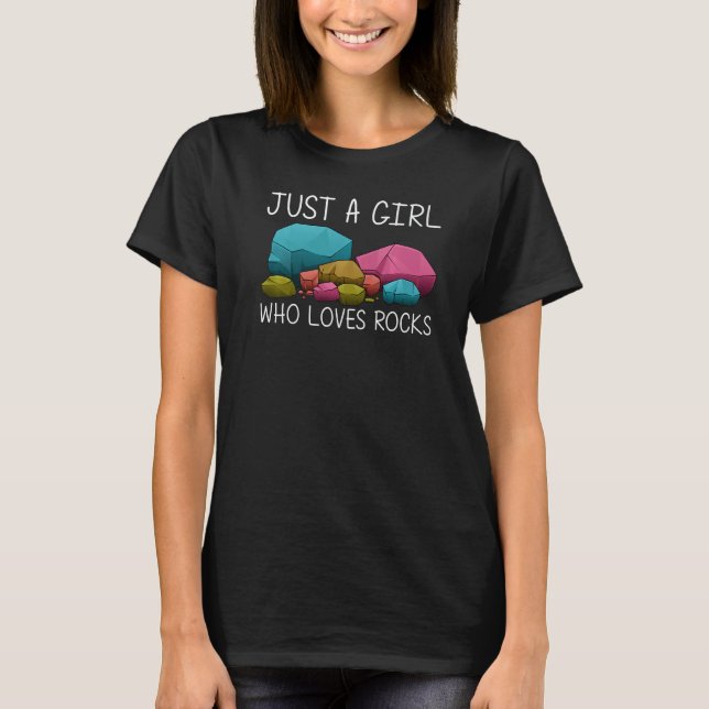 Rock Collecting Artwork For Girls Kids Geology T-Shirt (Front)