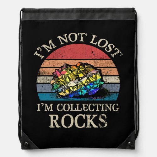 Rock Collecting Geologist Rock Collector Vintage Drawstring Bag