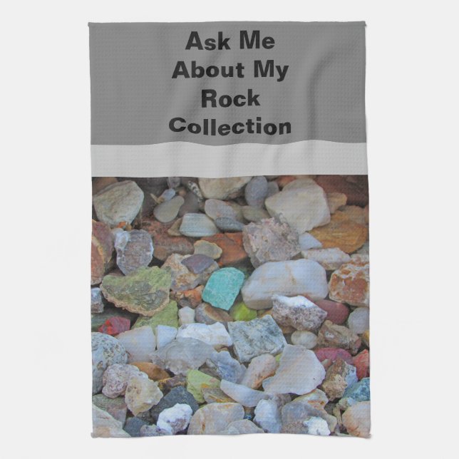 Rock Collection Nature Rockhound Colorful Stones Kitchen Towel (Vertical)