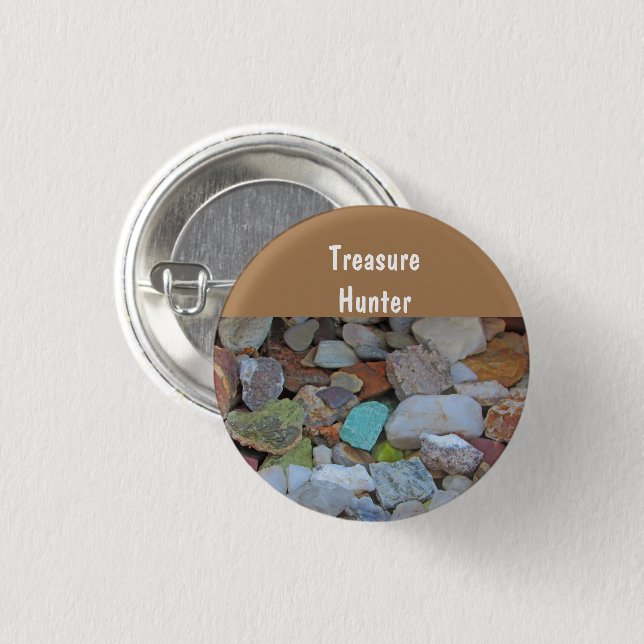 Rock Collection Stone Rockhound Treasure Hunter Button (Front & Back)