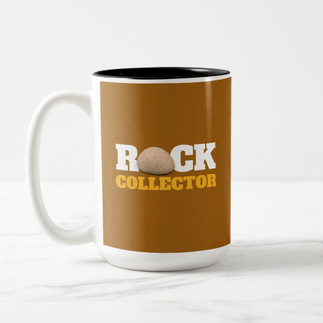 Rock Collector Geologist Hobby Rock Collection Two-Tone Coffee Mug (Left)