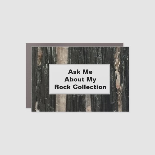 Rock Collector Humorous Black White Striped Stone  Car Magnet