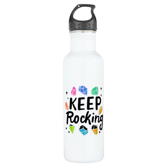 Rock Collector - Keep Rocking Stainless Steel Water Bottle (Front)