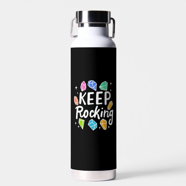Rock Collector - Keep Rocking  Water Bottle (Front)