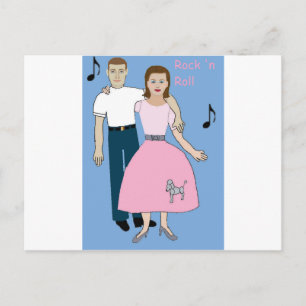 rock couple ready to dance postcard