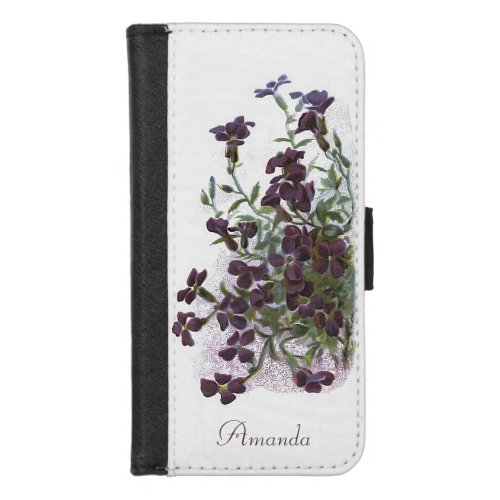 Rock Cress Flowers with Custom Text iPhone 87 Wallet Case