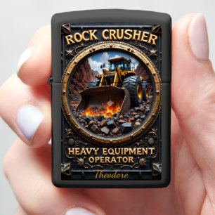 Rock Crusher Front Loader Fire Zippo Lighter