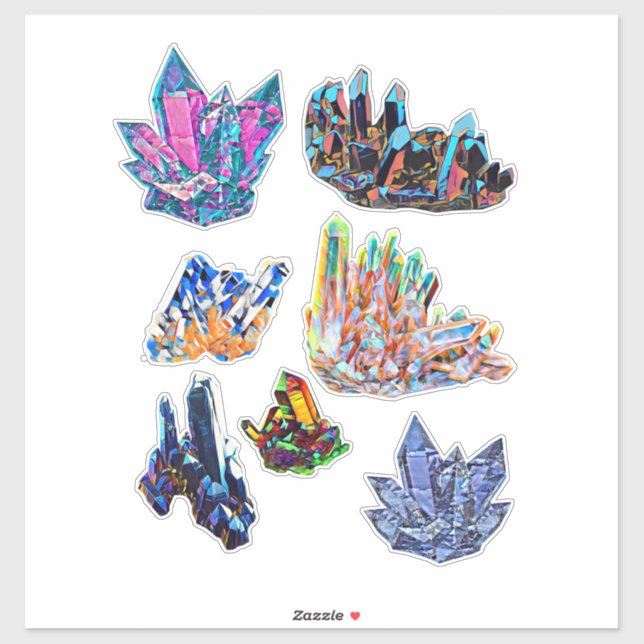 Rock Crystal Gemstones Abstract Art Sticker (Sheet)