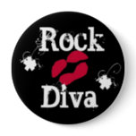 'Rock Diva In Black" Button