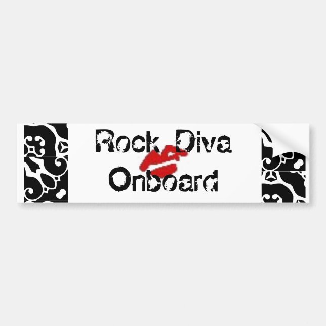 "Rock Diva Onboard" Bumper Sticker (Front)