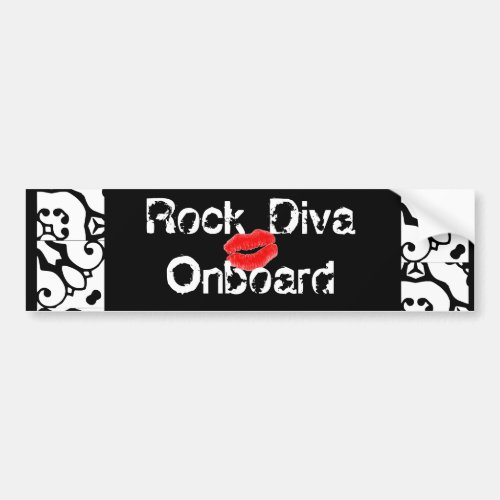 Rock Diva Onboard Bumper Sticker _ Customizable Bumper Sticker