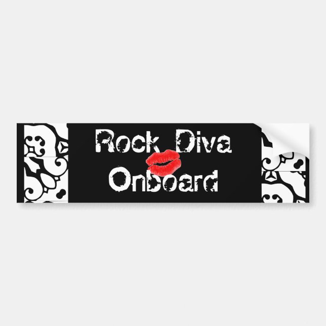 "Rock Diva Onboard Bumper Sticker" - Customizable Bumper Sticker (Front)