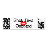"Rock Diva Onboard I" Bumper Sticker -Customizable
