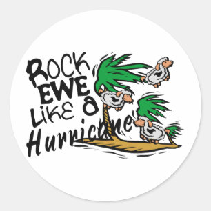 Rock Ewe Like A Hurricane Classic Round Sticker