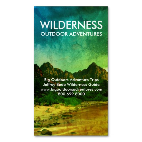 Rock Face Wilderness Outdoor Adventure Guide Business Card Magnet