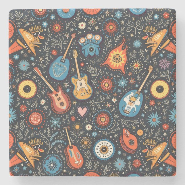 rock festival coster stone coaster (Front)