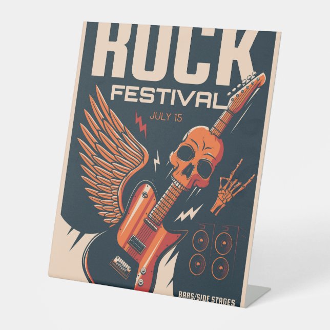 Rock festival pedestal sign (Front)
