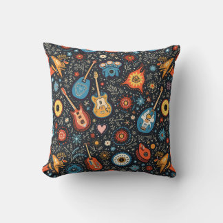 Rock festival throw pillow
