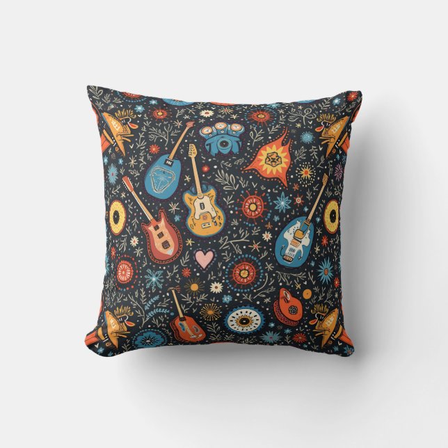 Rock festival throw pillow (Front)