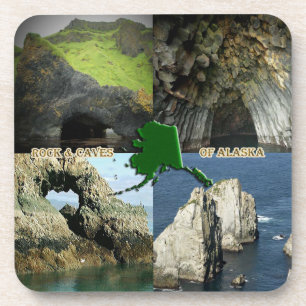 Rock Formations and Caves in Alaska Collage Beverage Coaster