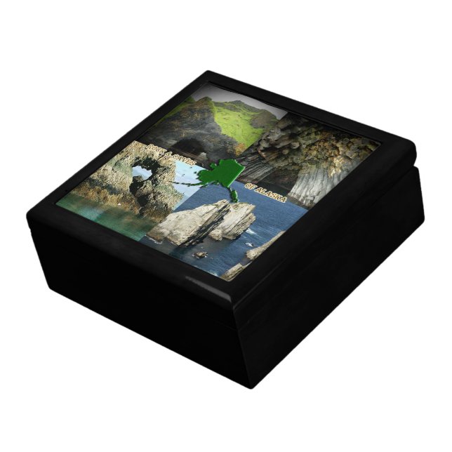 Rock Formations and Caves in Alaska Collage Keepsake Box (Side)