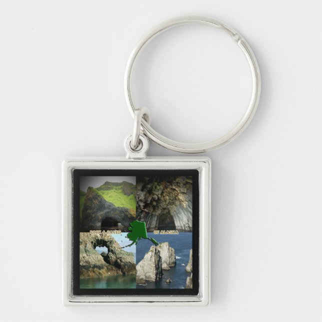 Rock Formations and Caves in Alaska Collage Keychain (Front)