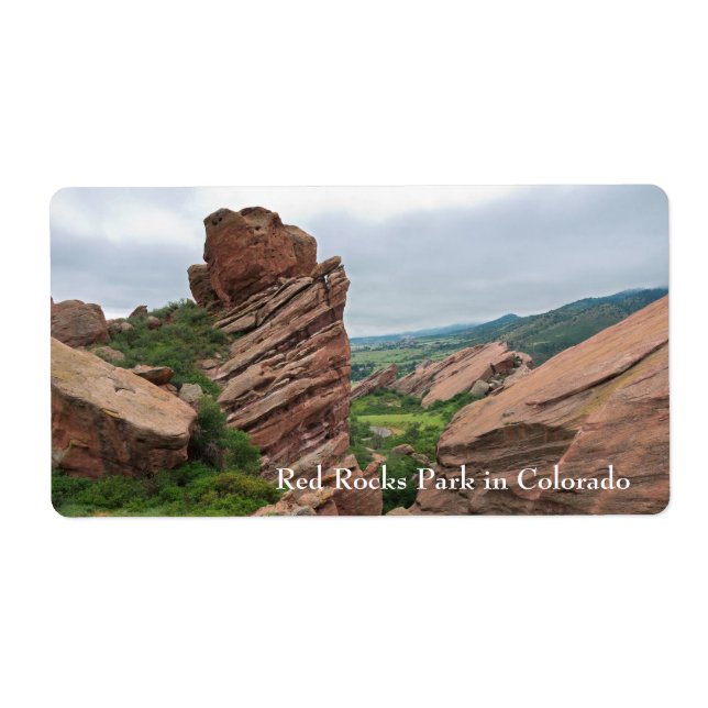 Rock Formations and Ranges Surrounding Red Rocks Label (Front)