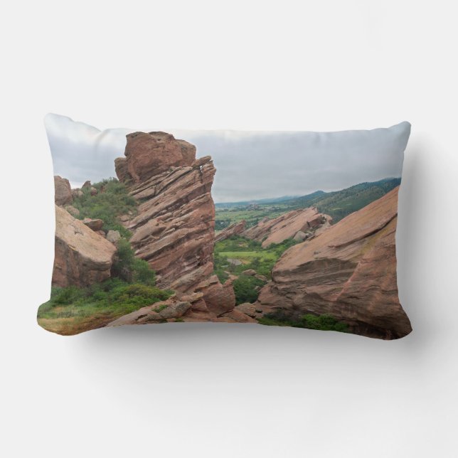 Rock Formations and Ranges Surrounding Red Rocks Lumbar Pillow (Front)