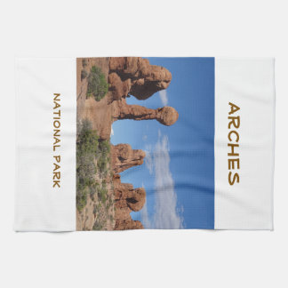 Rock formations in Arches National Park Kitchen Towel