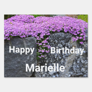 Rock Garden Happy Birthday Sign