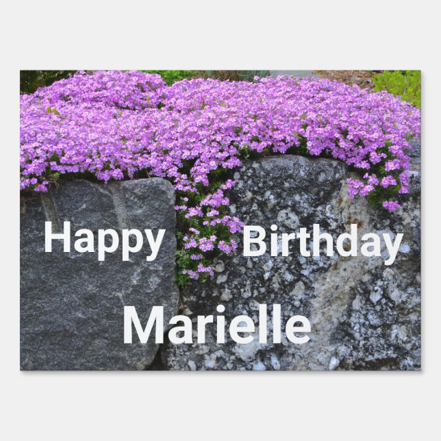 Rock Garden Happy Birthday Sign (Front)
