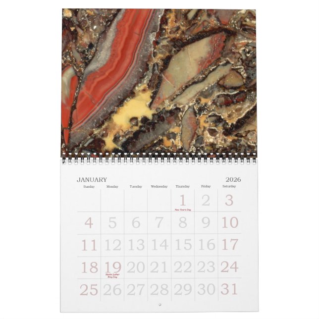 Rock & Gem Collection Calendar (Jan 2026)