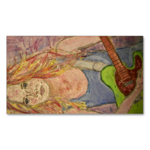Rock Girl Business Card Magnet
