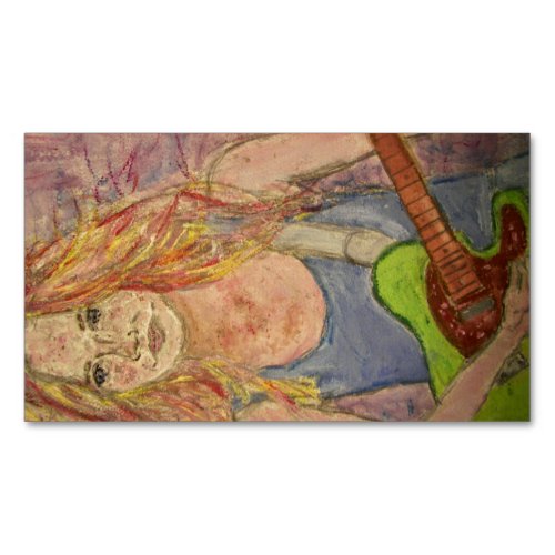 Rock Girl Business Card Magnet