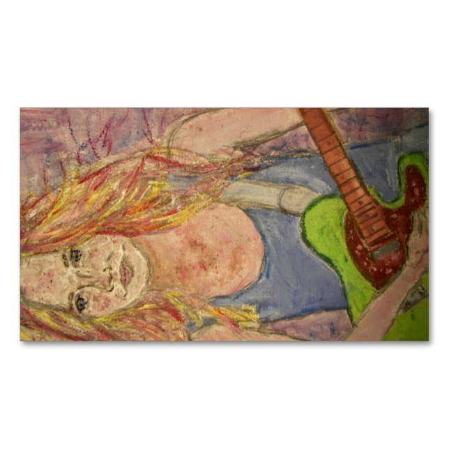 Rock Girl Business Card Magnet (Front)