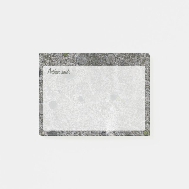 Rock Grey Granite Texture with Text Post-it Notes (Front)