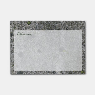 Rock Grey Granite Texture with Text Post-it Notes
