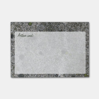 Rock Grey Granite Texture with Text Post-it Notes