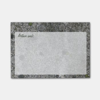 Rock Grey Granite Texture With Text Post-it Notes by KreaturRock at Zazzle