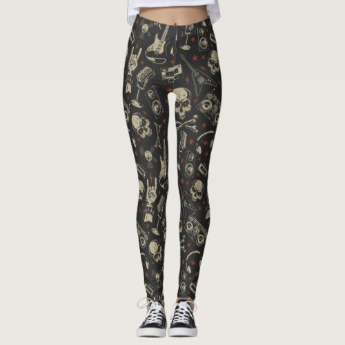 RockGrungePunkMetal Music Leggings