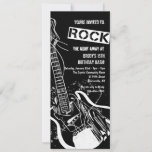 Rock Guitar Black Invitation at Zazzle