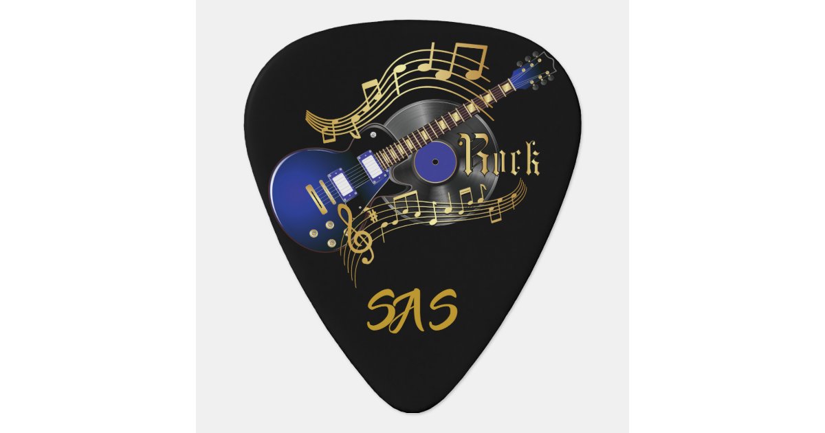 Rock Guitar Blue Guitar Pick Zazzle