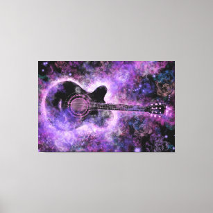Rock Guitar Canvas Print Purple - Painting