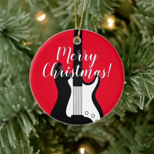 Rock guitar Christmas tree ornament for guitarist