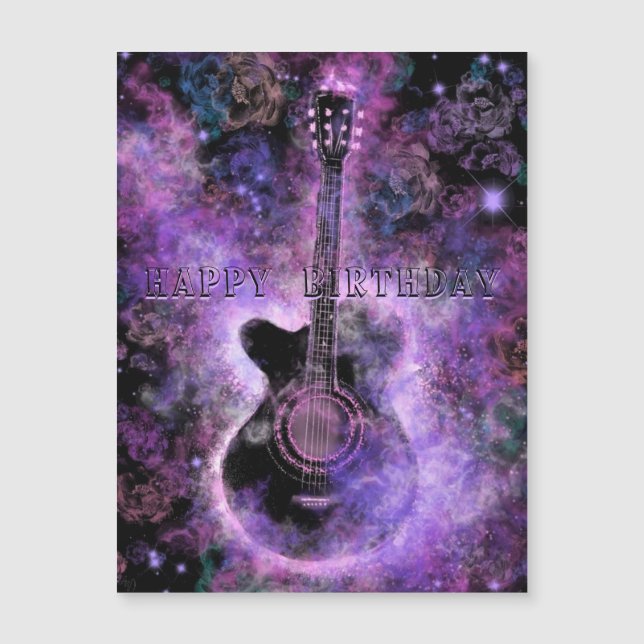 Rock Guitar Music Birthday Card (Front)