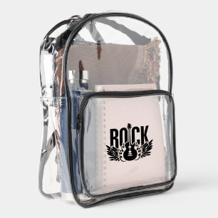 Rock Guitar Music Concert Festival Clear Backpack